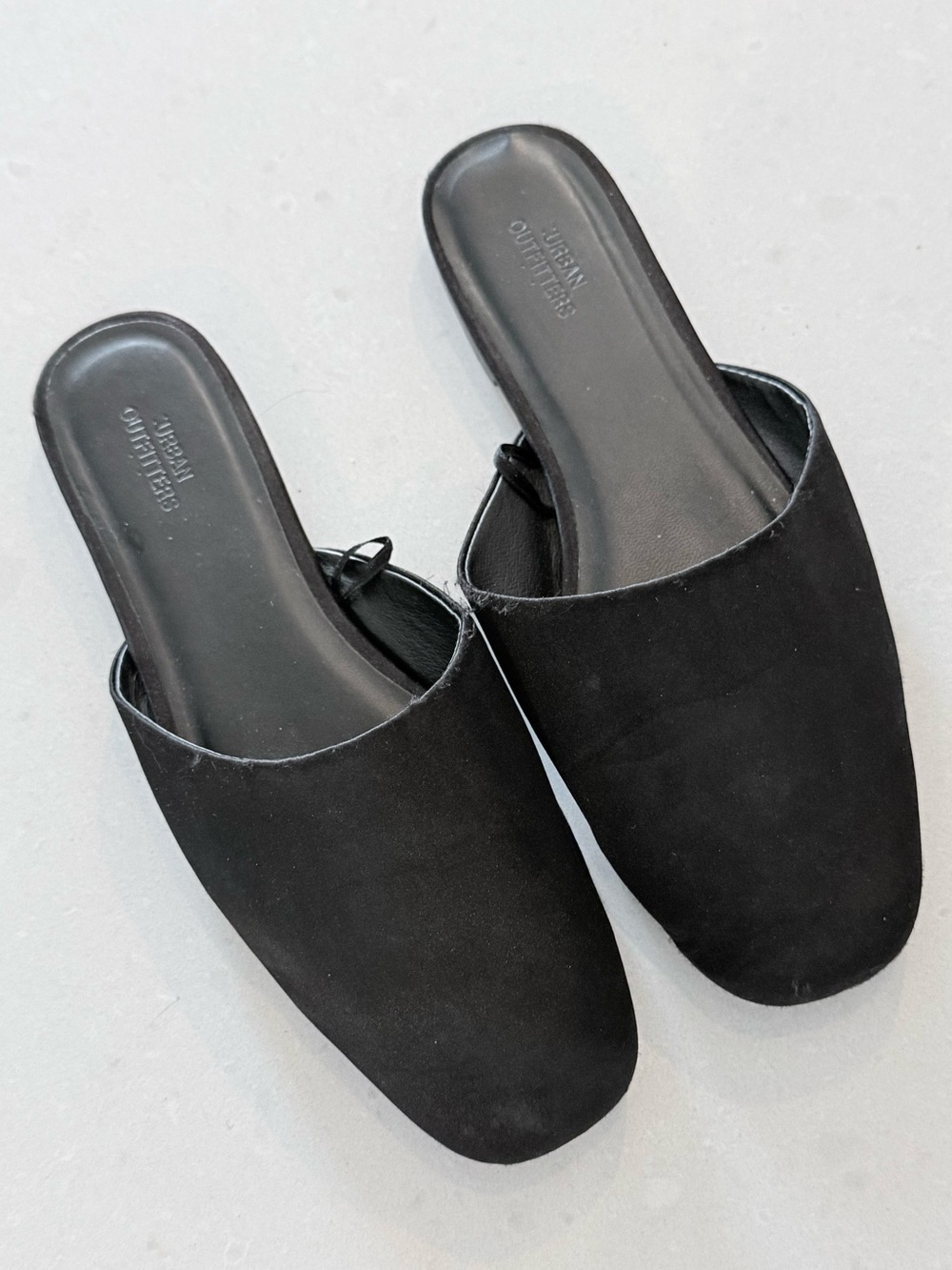 Urban Outfitters Black Square-Toe Slide Mules Size 7